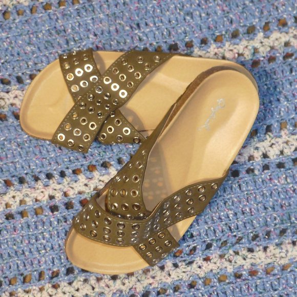 Qupid 🎀Casual Cork Footbed Slide Sandals NEW🎀Sz 7 - Picture 1 of 8